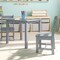 Emma and Oliver Kids 3 Piece Solid Hardwood Table and Chair Set for Playroom, Kitchen